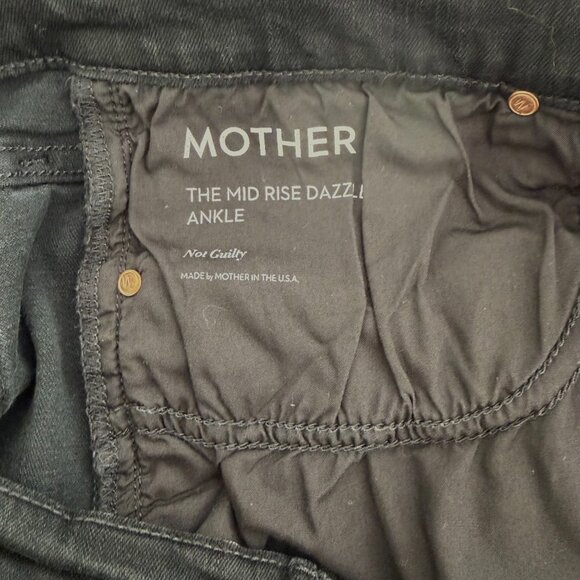 Mother The Mid Rise Dazzler Ankle Not Guilty Black Size 34 - Picture 10 of 13